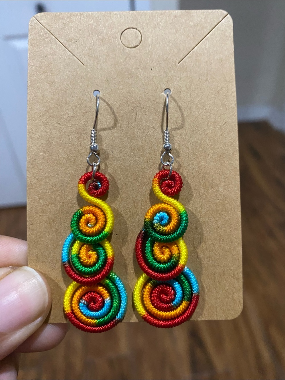Multicolor Spiral Drop Earrings - Women Jewelry